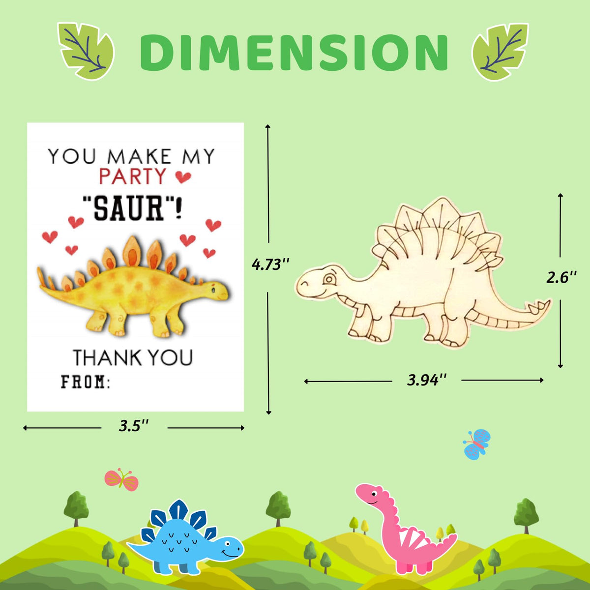 GOGREENWOVEN dinosaur card fronts with playful designs spark imagination