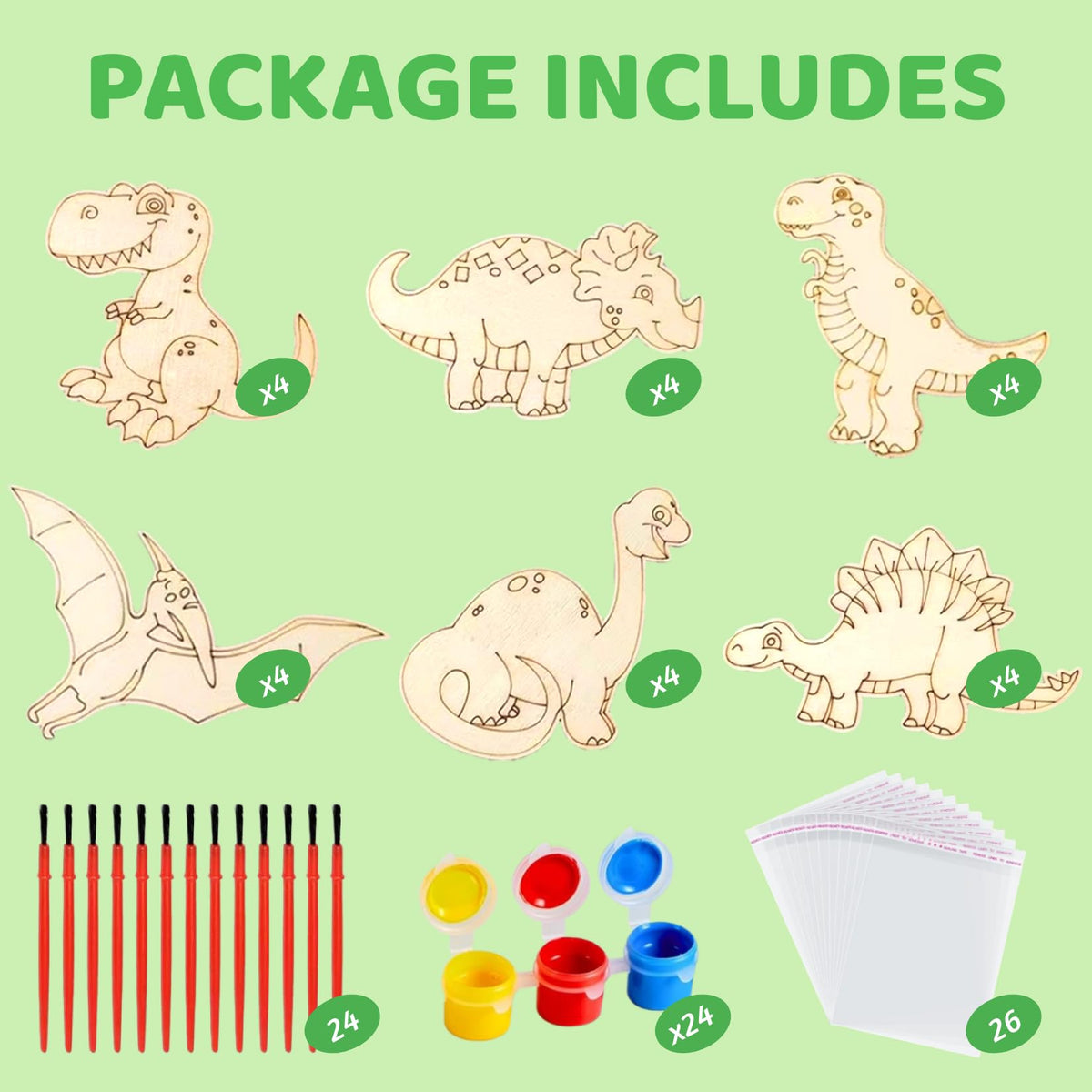 GOGREENWOVEN dinosaur watercolor paints in 24 colors for vivid art