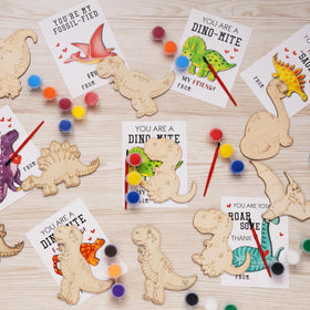 GOGREENWOVEN dinosaur wood crafts in six designs for engaging kids in art