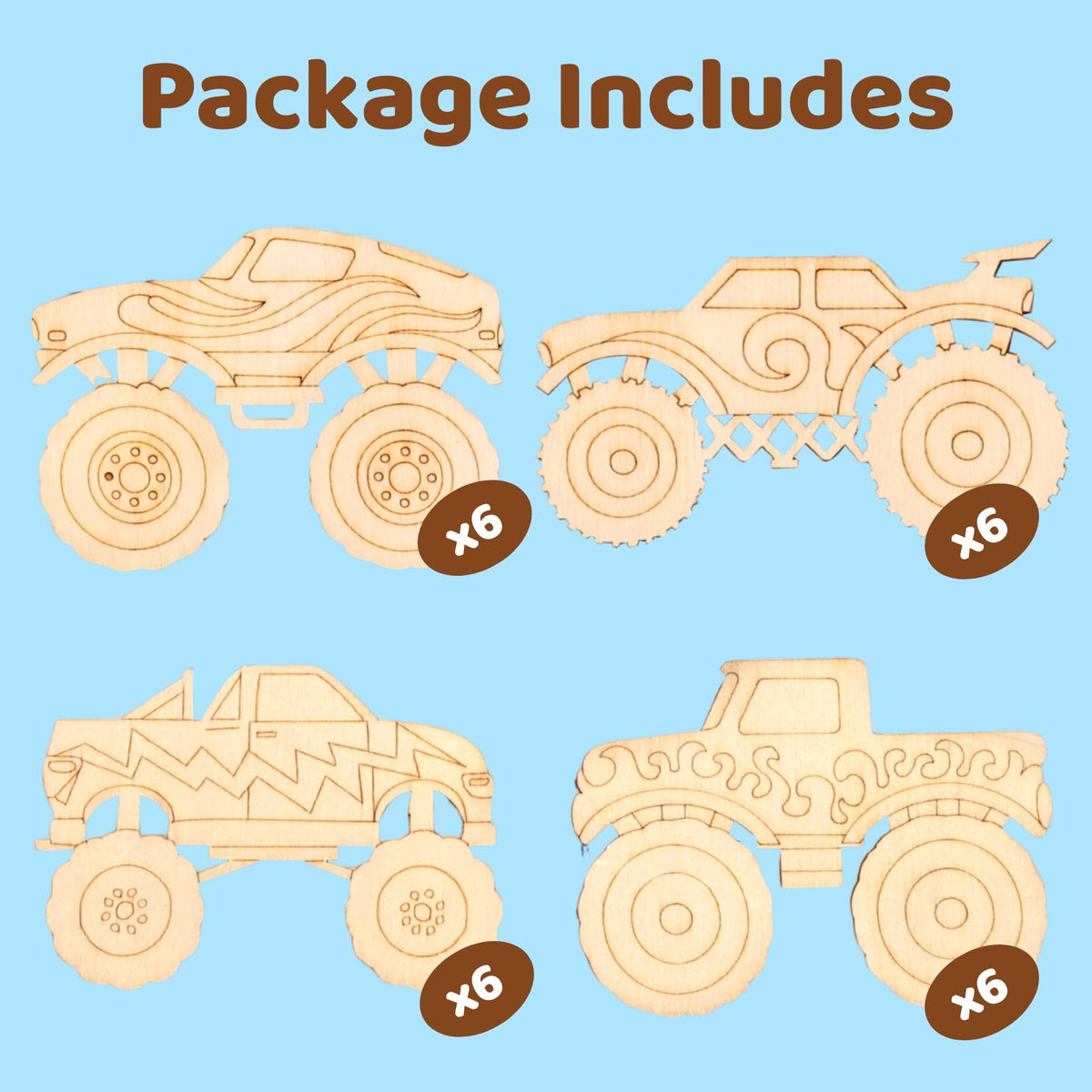 GOGREENWOVEN monster-truck-wood-crafts-design-b for imaginative play