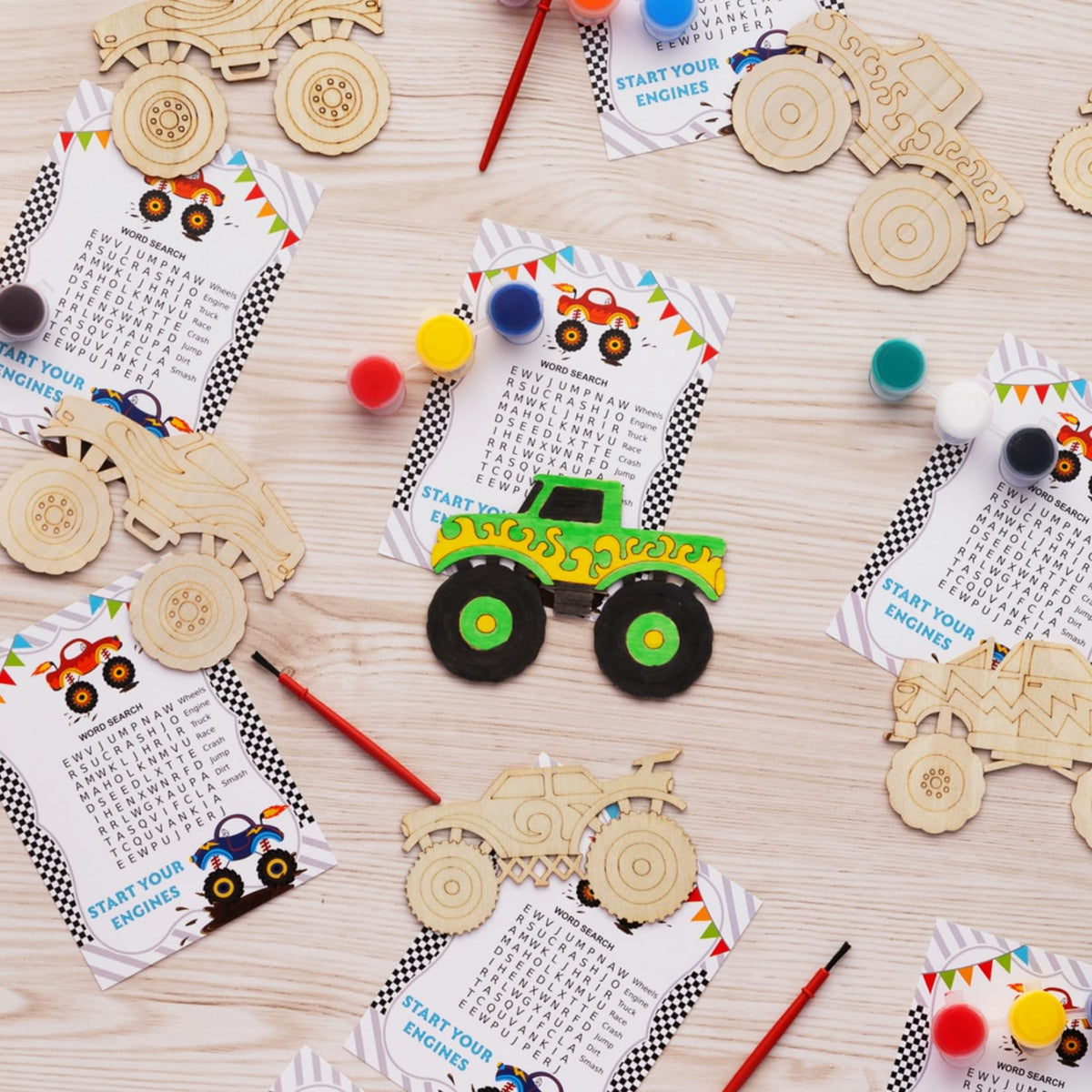 GOGREENWOVEN truck-car-word-search-cards for engaging word puzzles