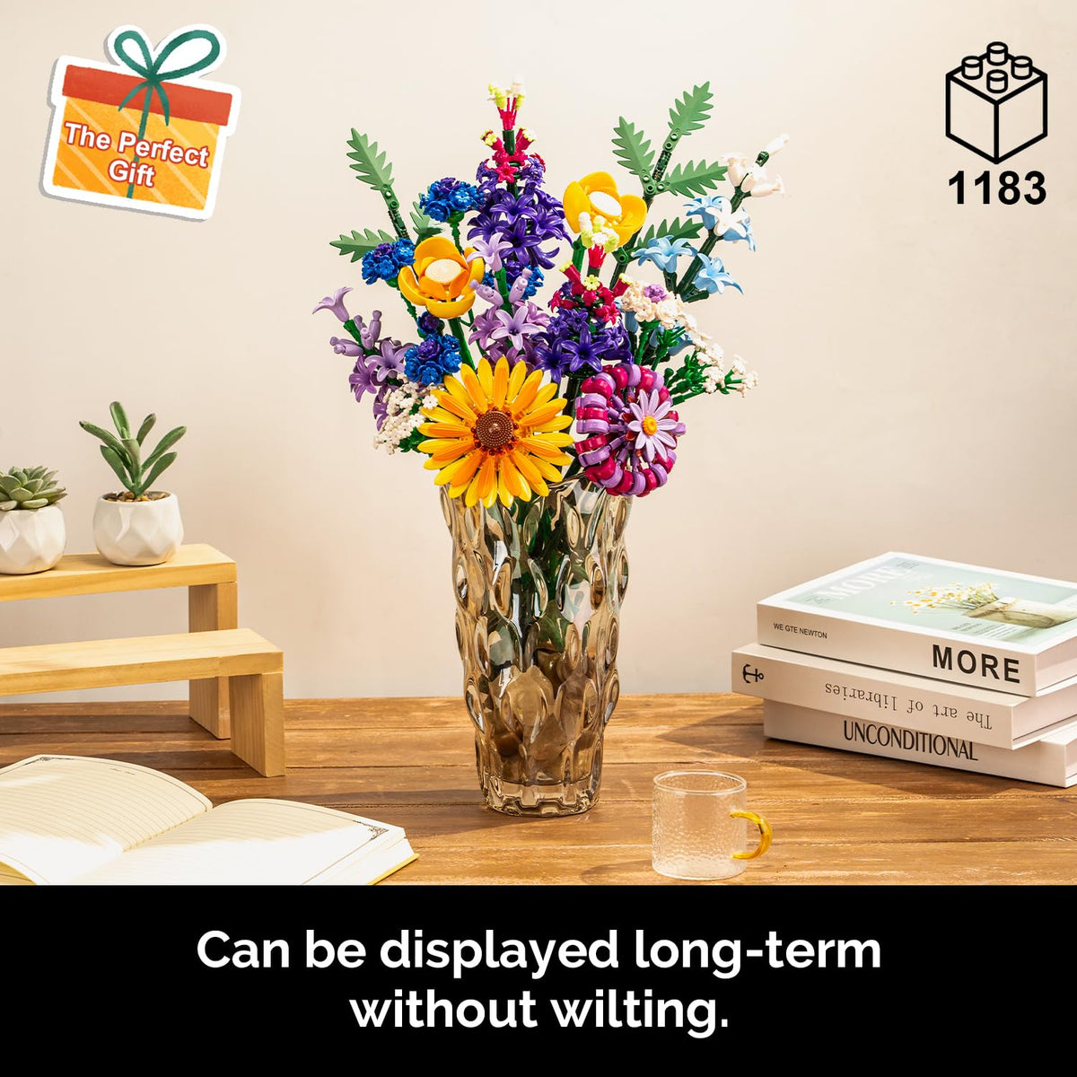 Gohero lego-compatible sunflowers for adults ideal for home decor