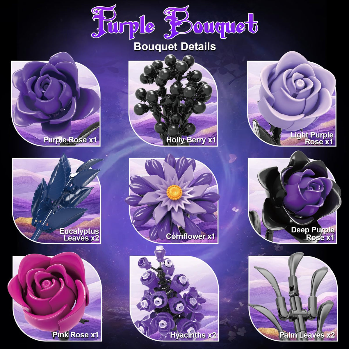 Gohero adjustable stems and removable petals for customizable bouquets in any room