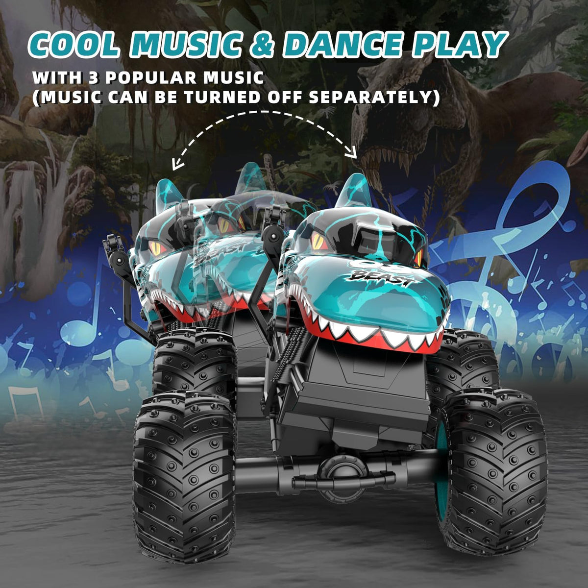 Gohero Monster Truck dinosaur body design built on a durable ABS chassis