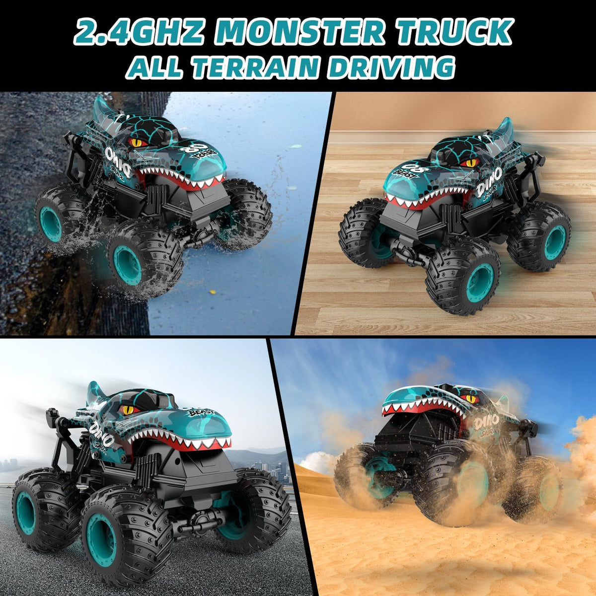Gohero Monster Truck drift action on smooth and rough surfaces