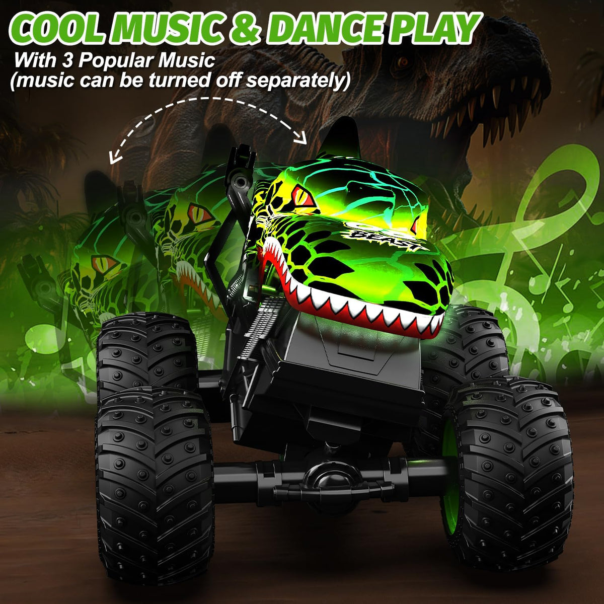 Gohero RC Dinosaur Truck 2.4GHz enables multiplayer play with minimal interference