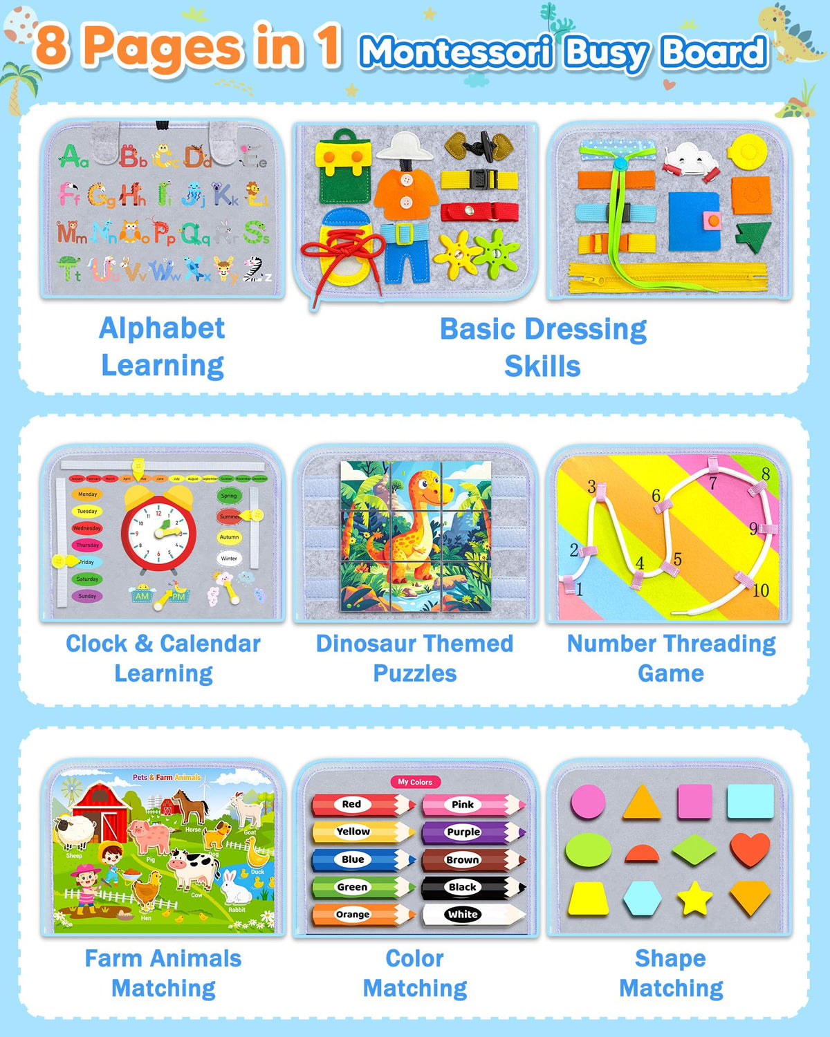 Gojmzo Busy Board shoelace tying activity supports daily life skills