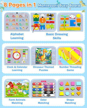 Gojmzo Busy Board shoelace tying activity supports daily life skills