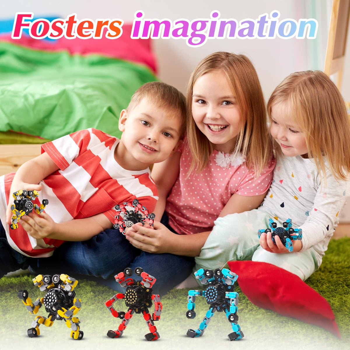 Gokeey spinner enables imaginative builds and robot-style creations.