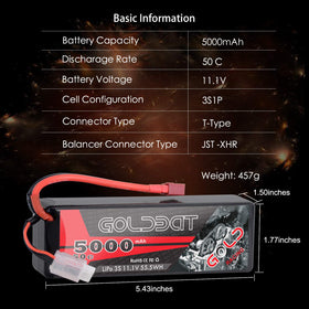 GOLDBAT RC battery with T-connector for fast, reliable charging