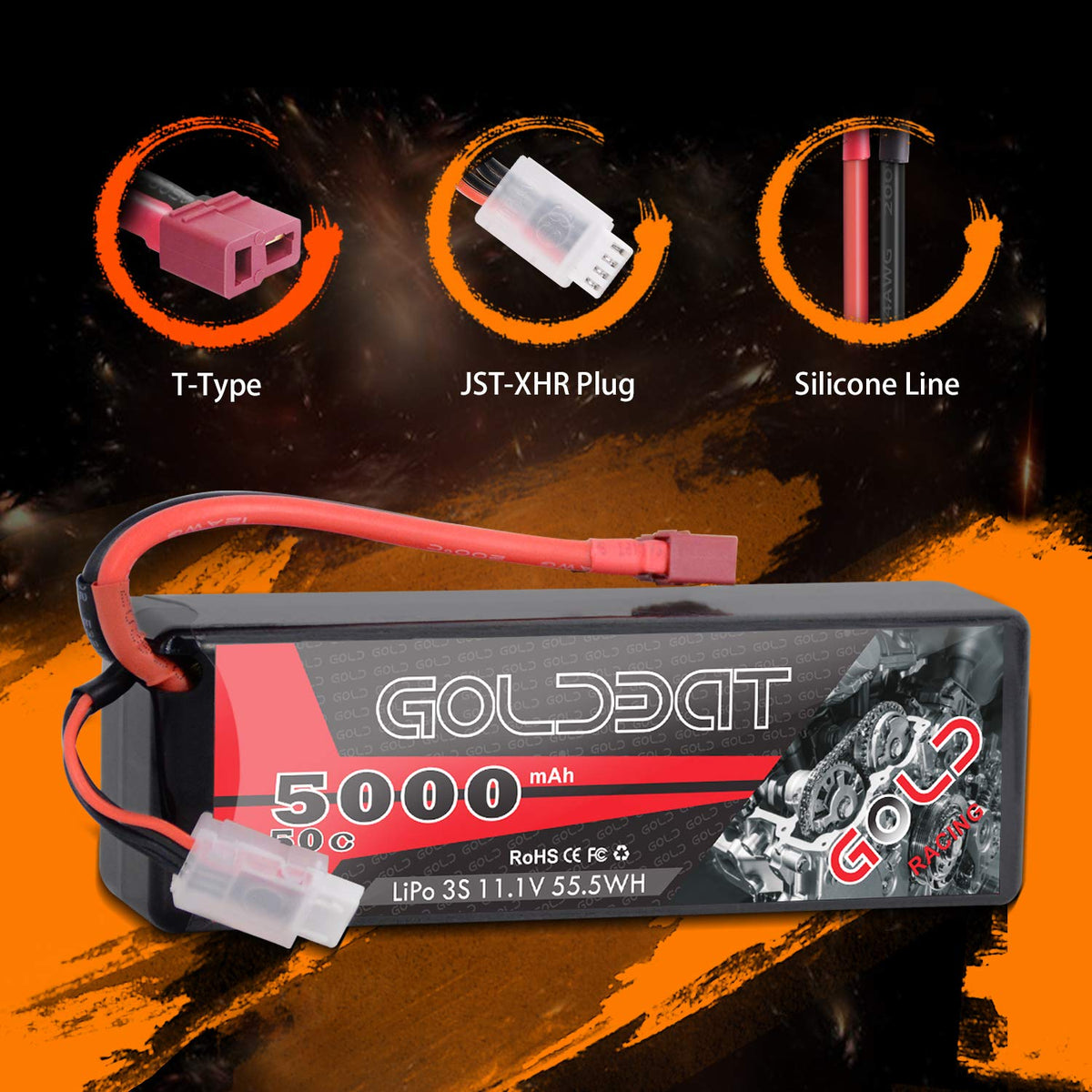 GOLDBAT battery pack fits 1/8 and 1/10 scale RC vehicles