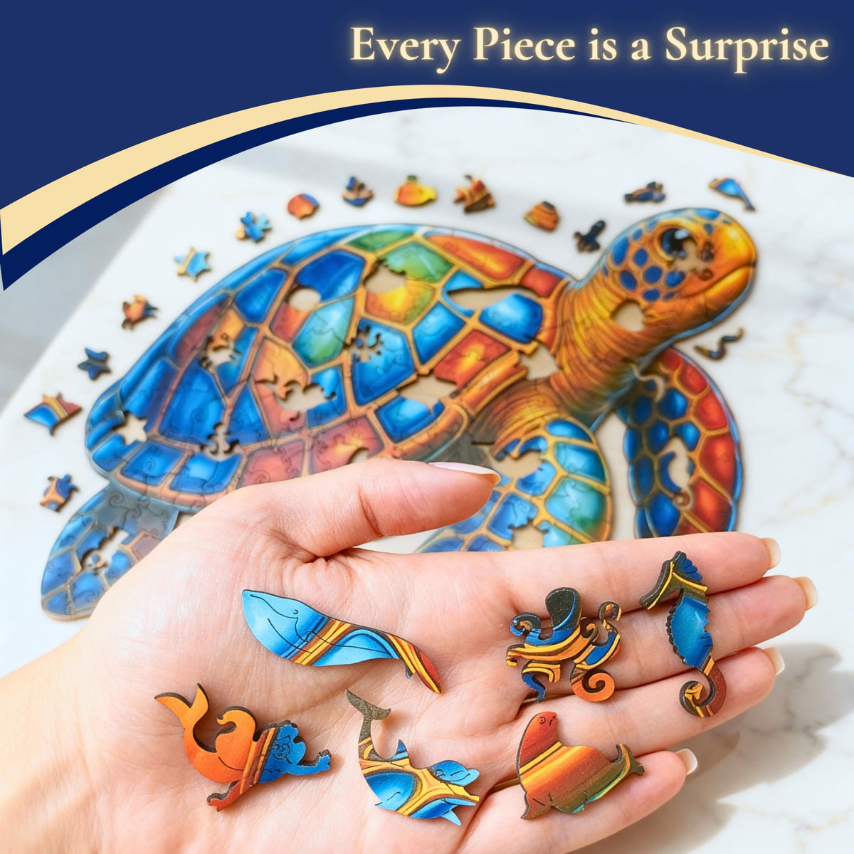 Goldbird Creations luxury gift box packaging for puzzle presentation.