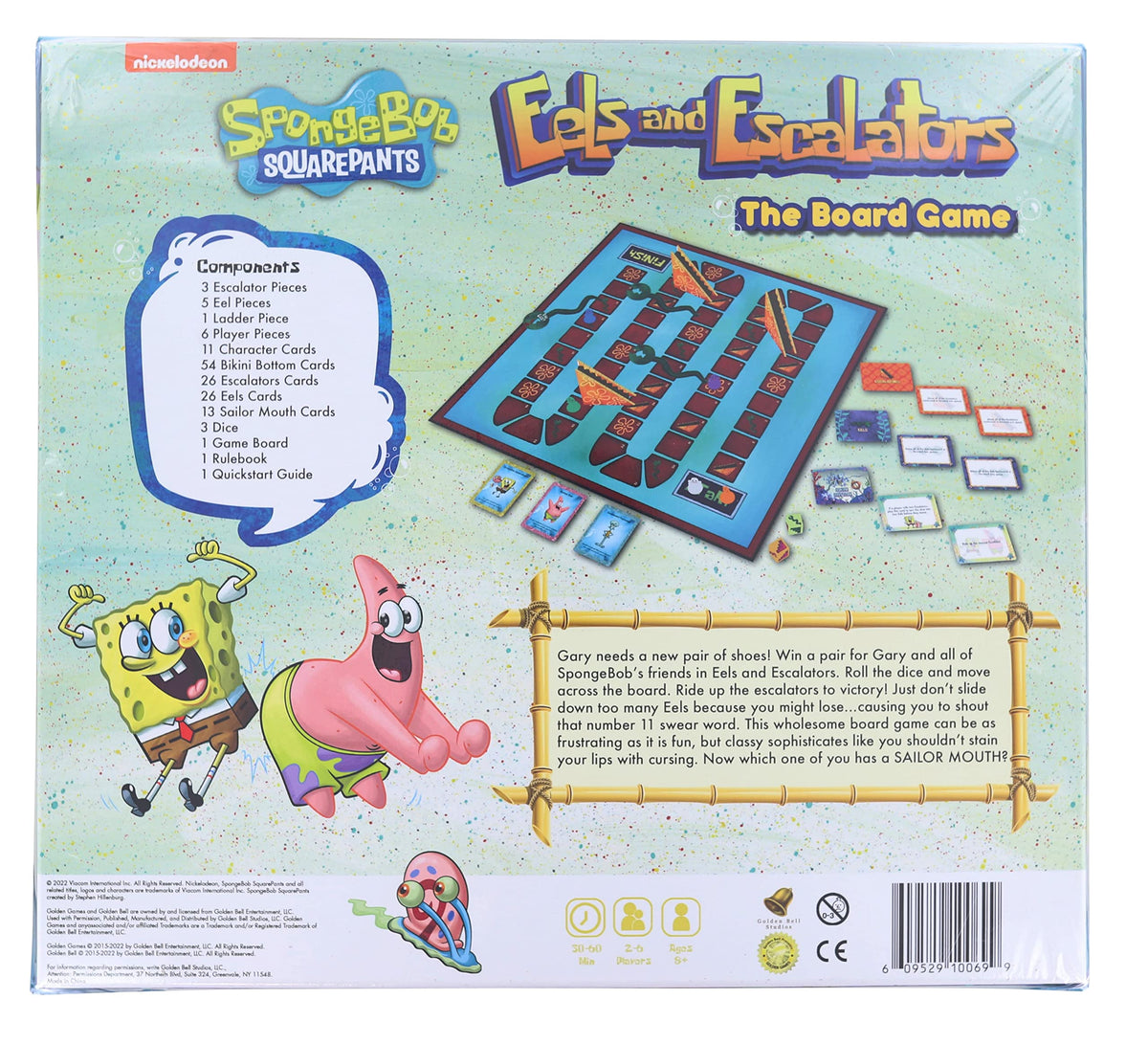 Golden Bell Studios SpongeBob Eels and Escalators pieces layout showing components