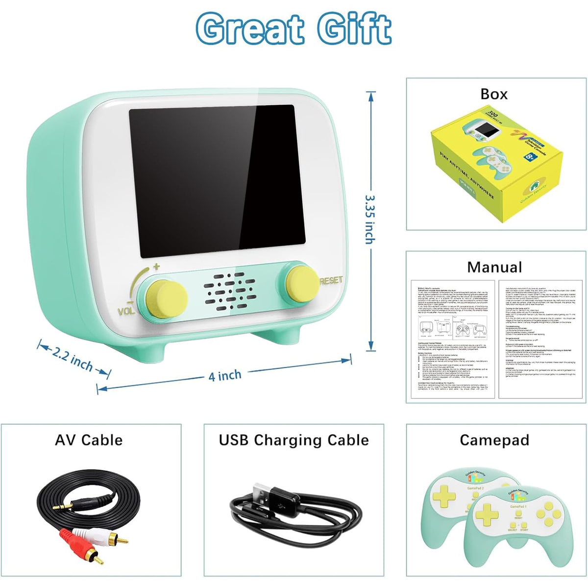 Golden Security compact design highlighting portable retro handheld feel