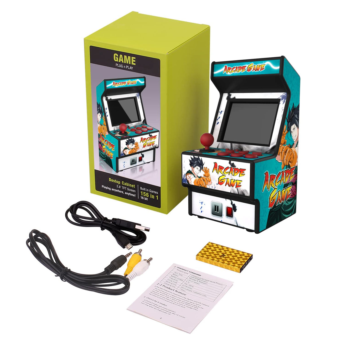 Golden Security Mini Arcade rechargeable battery supporting longer play sessions.