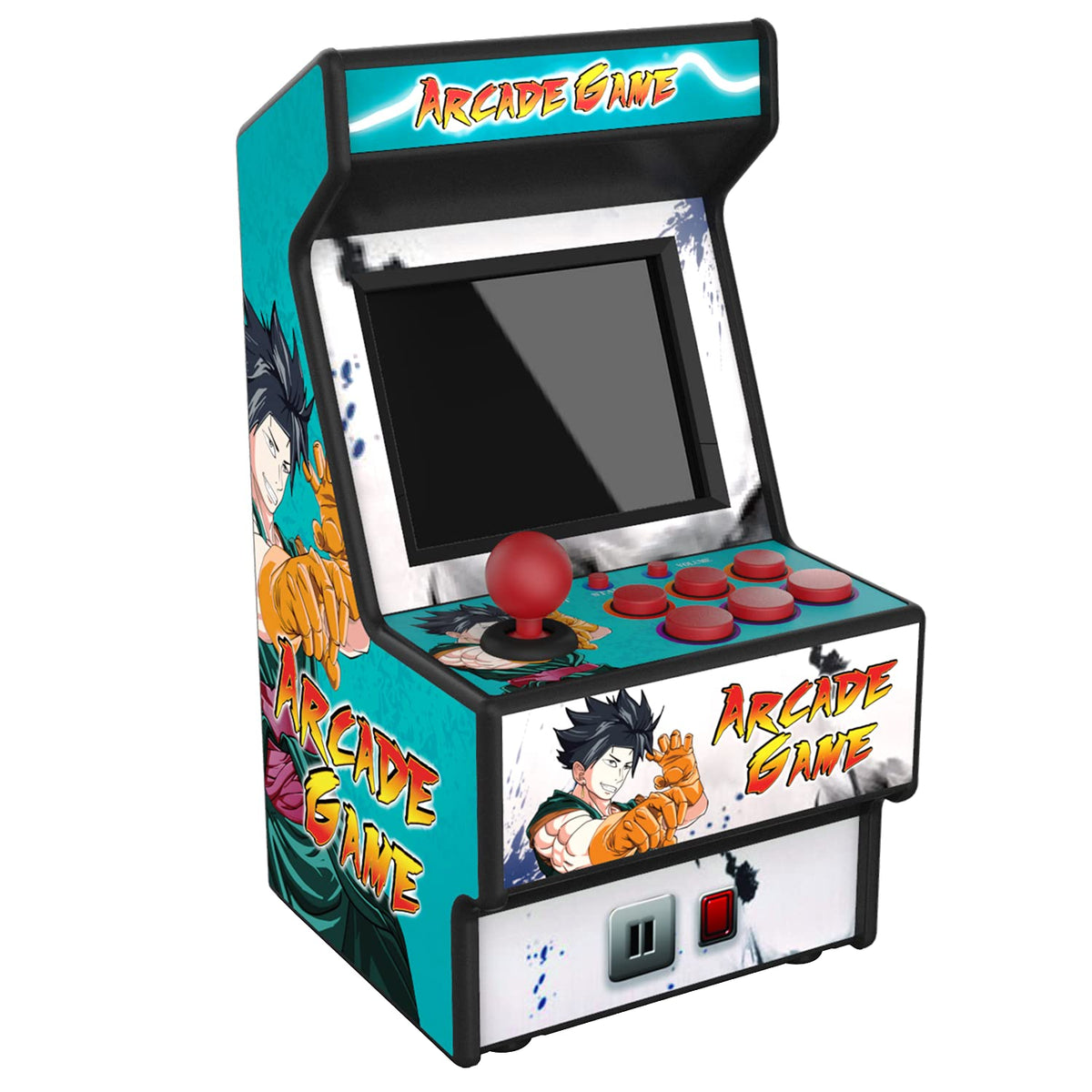 Golden Security Mini Arcade handheld front view for compact retro gaming on the go.