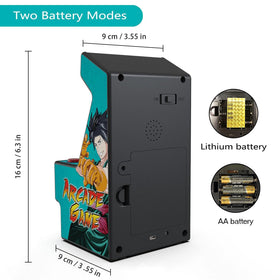 Golden Security Mini Arcade connected to TV for bigger screen gaming experience.