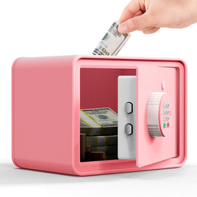 GOLDENKEY Kids Mini Safe pink macaron with coin slot for home savings