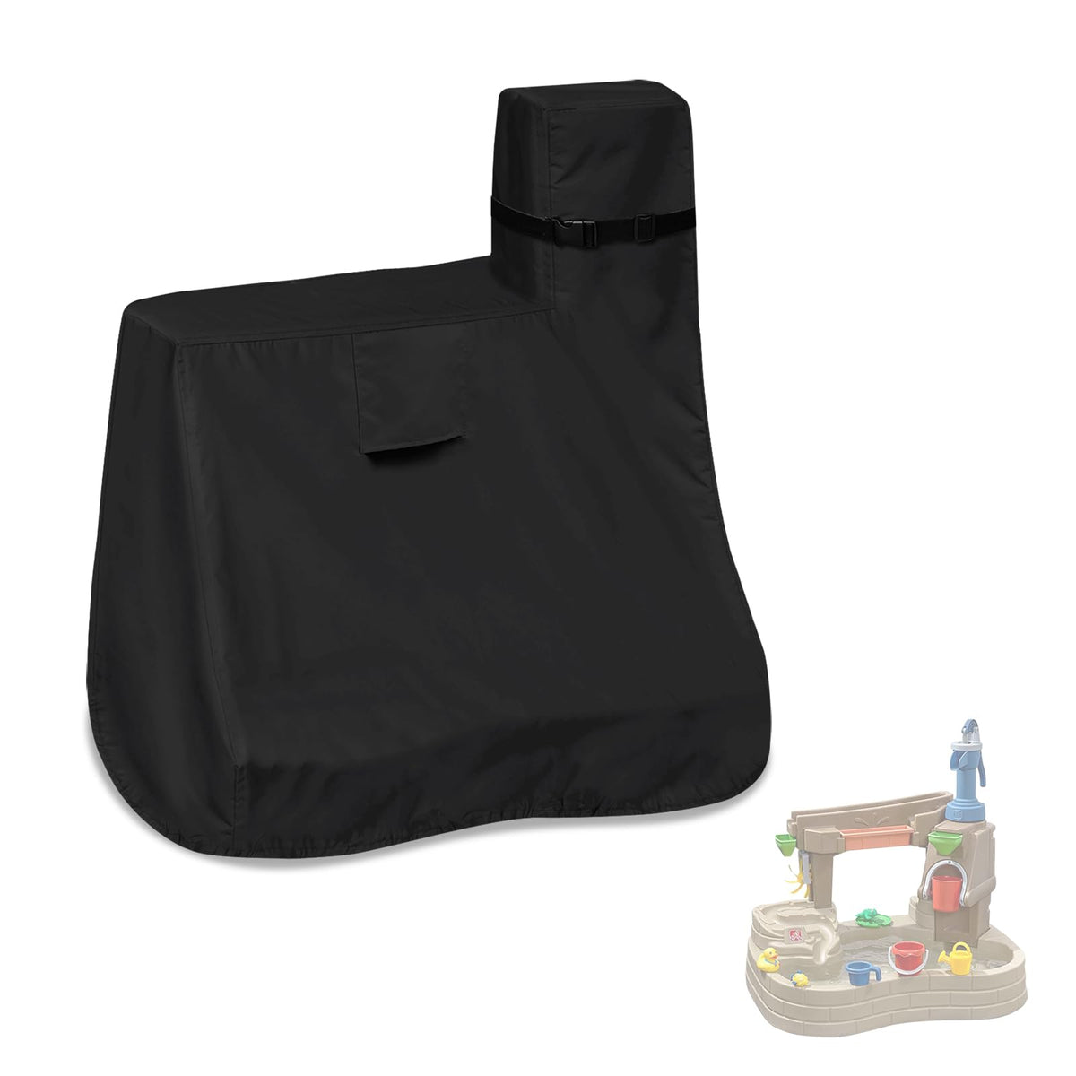 GoldenRaindrop kids water table cover full view protecting the table from sun and debris