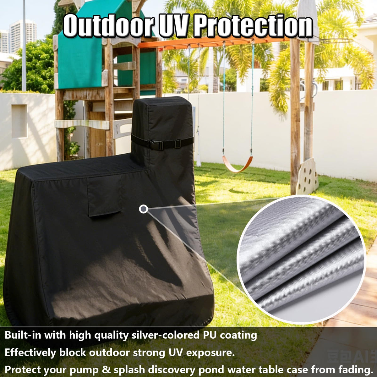 Close-up of 420D oxford fabric with waterproof coating for durability