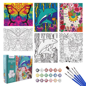 Goldentime kids paint by numbers butterfly canvas 8x10, vibrant colors for focused creativity