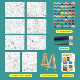 Goldentime kids paint set with 48 colors for creative play.