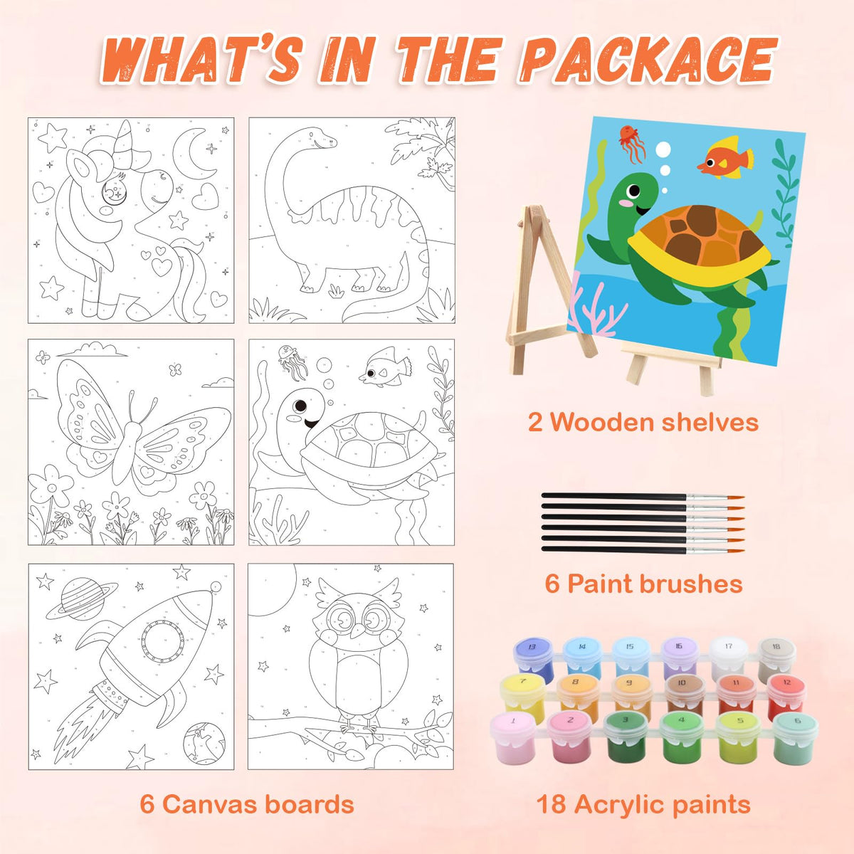 Goldentime paint-by-numbers butterfly 8x8 promotes color exploration and fine motor practice.