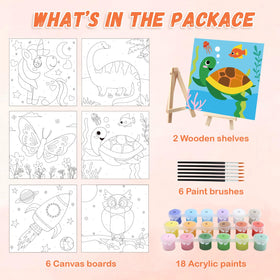 Goldentime paint-by-numbers butterfly 8x8 promotes color exploration and fine motor practice.