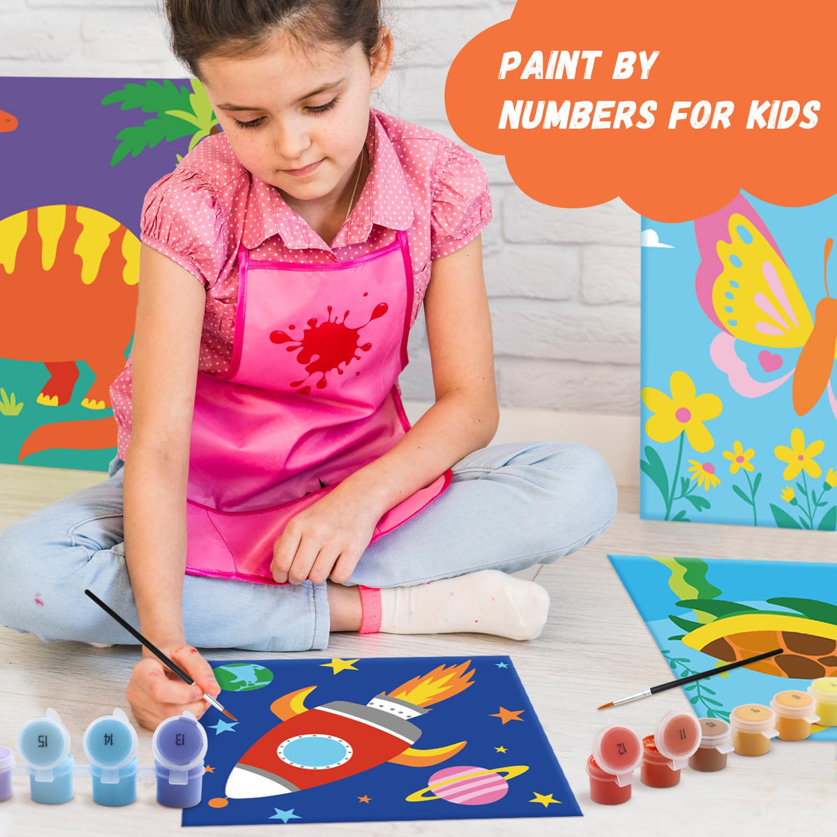 Goldentime paint-by-numbers space 8x8 invites exploration and color coordination.