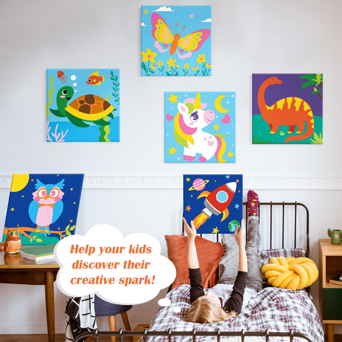 Goldentime paint-by-numbers turtle 8x8 encourages calm creativity and spatial awareness.