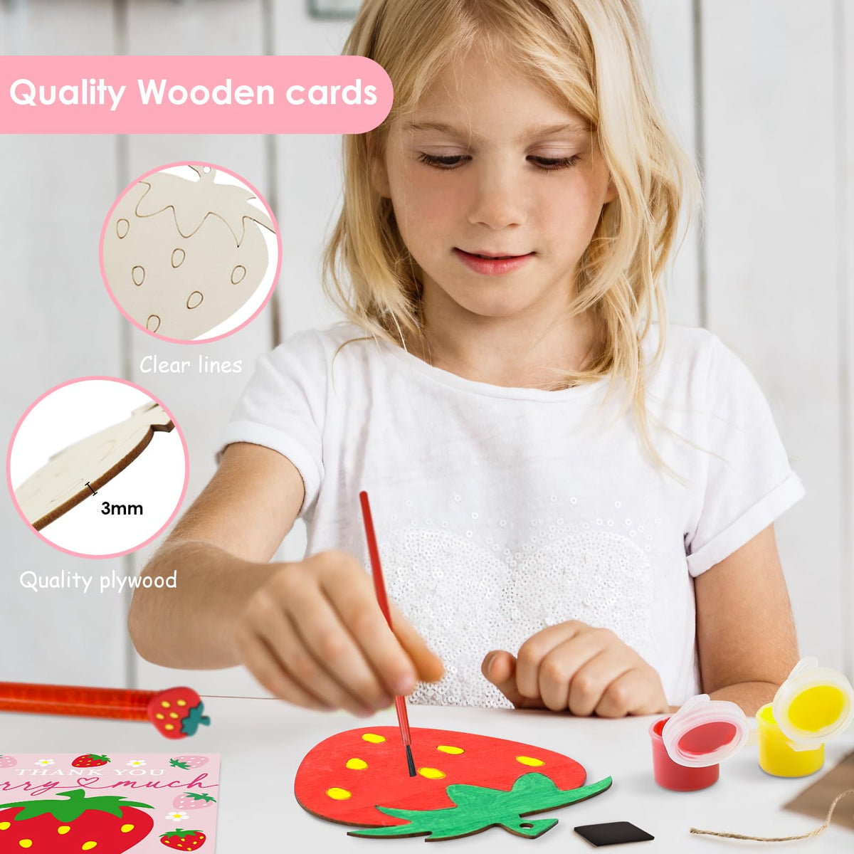 Goldentime strawberry themed thank you cards for keepsake notes