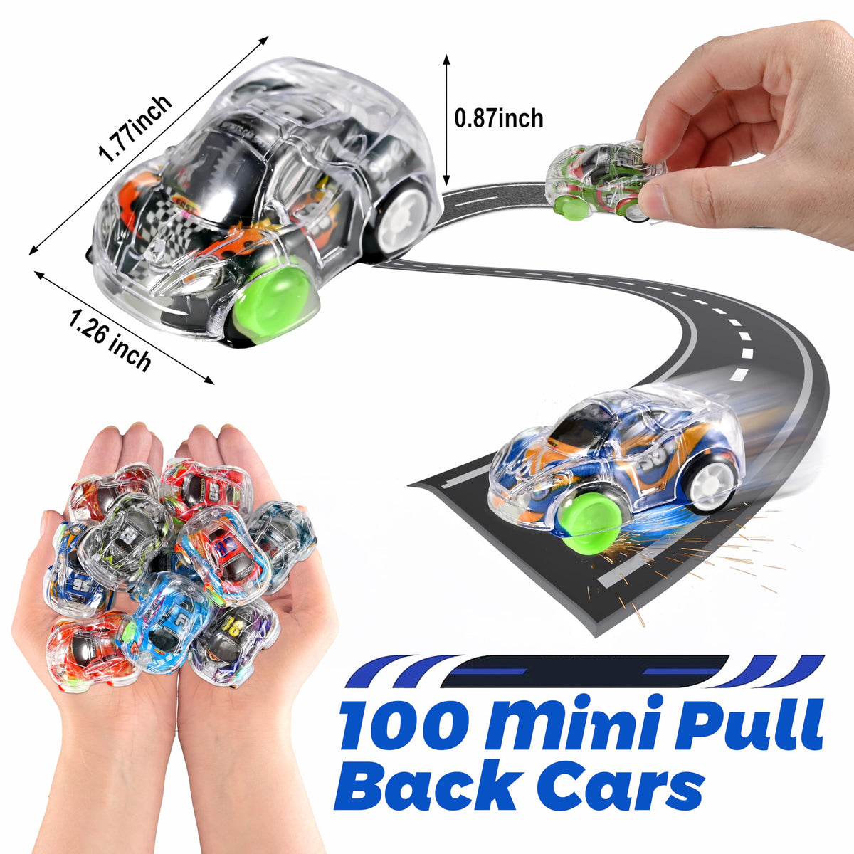 Goldge 100 mini pull-back cars bright colors for Easter eggs