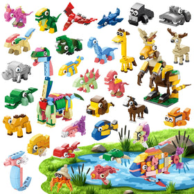Goldge dinosaur build set for kids, ideal as a party favor.