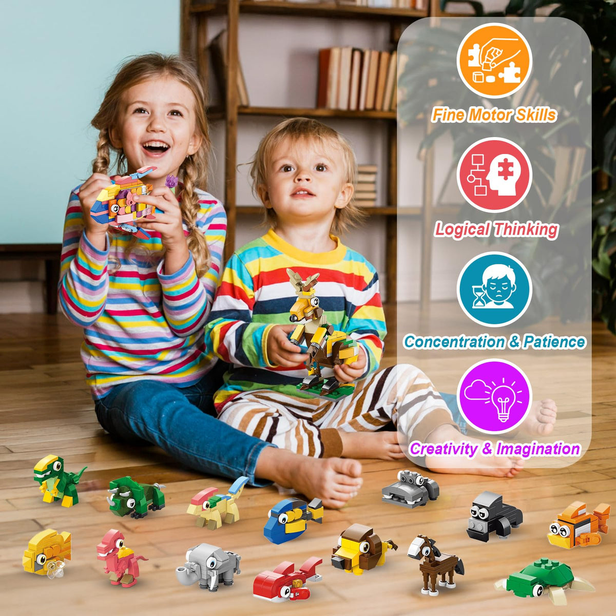 Goldge forest animals kit supports fine motor skills and storytelling.