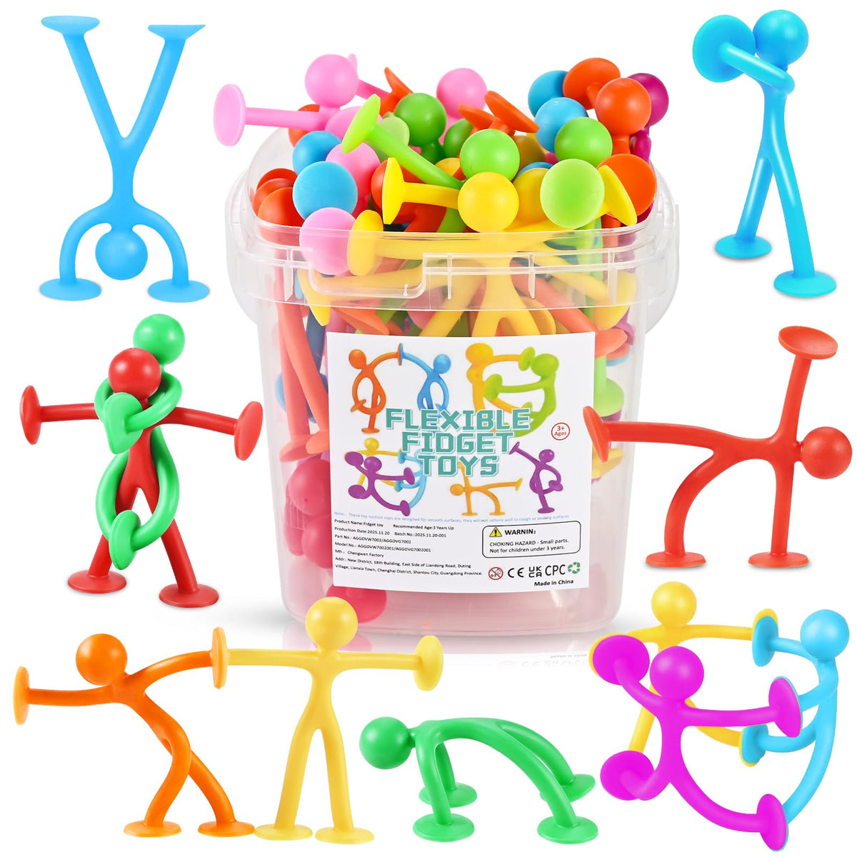 GOLDGE 35-pack suction cup sensory toy in colors promotes creative play and focus.