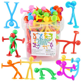 GOLDGE 35-pack suction cup sensory toy in colors promotes creative play and focus.