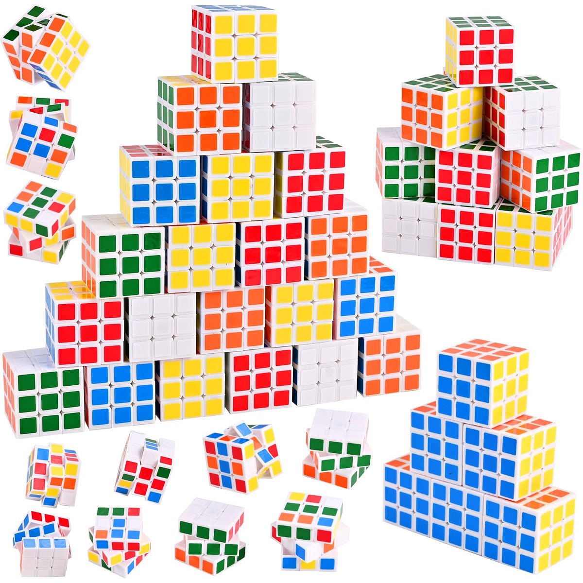 GOLDGE 60 Mini Cube Puzzles – white 1.18in for focused, quiet play.