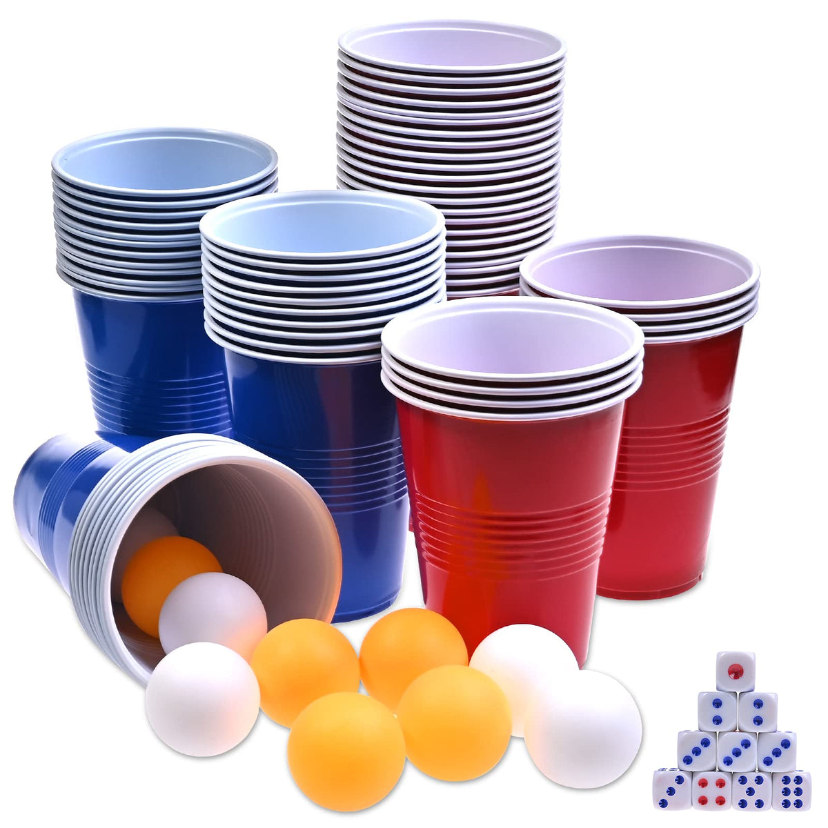 GOLDGE 60-pack red and blue 16oz cups perfect for bulk party servings.