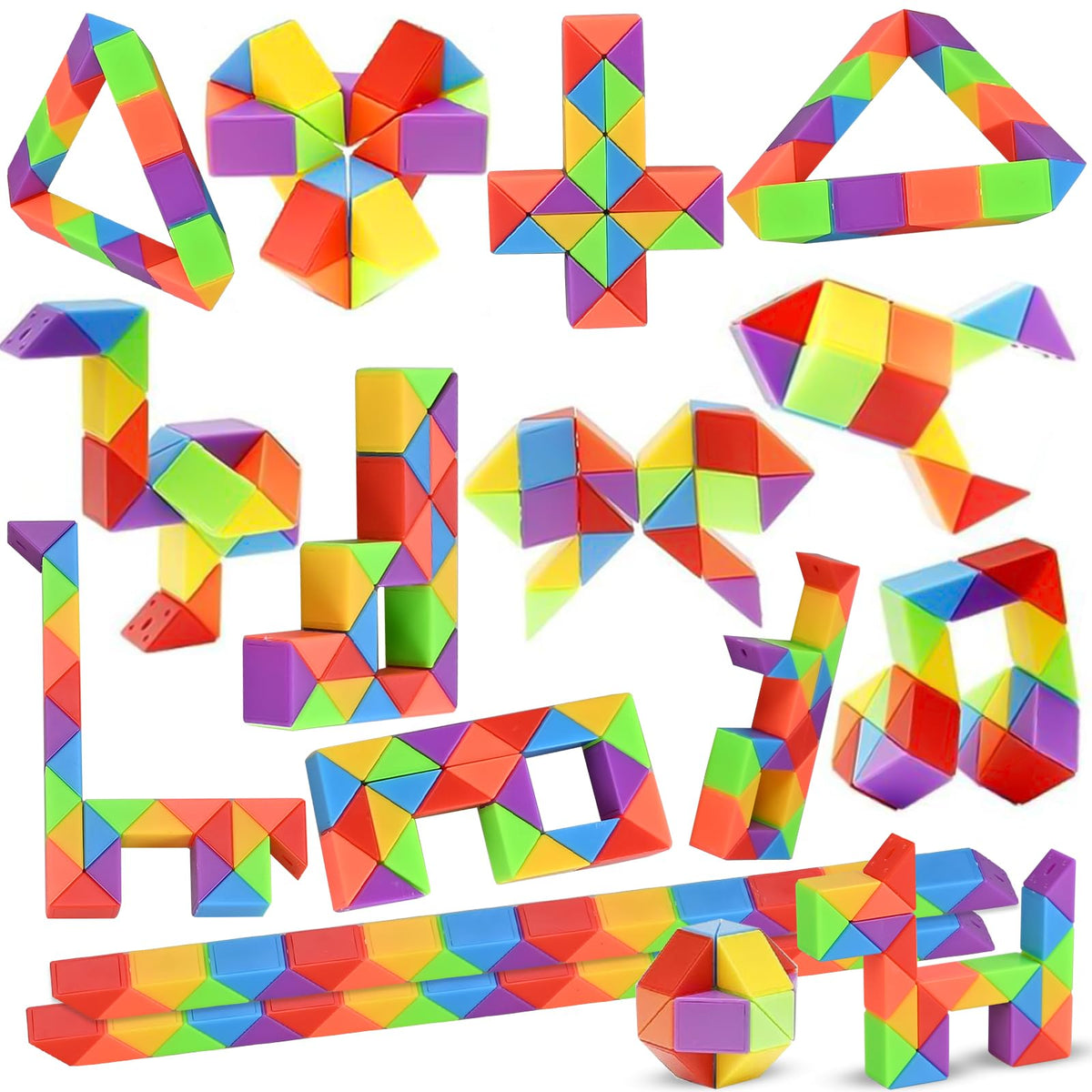 GOLDGE 80-pack mini cube puzzle, vibrant colors and safe burr-free edges for kids