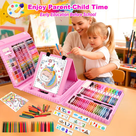 Goldge portable travel art kit supports art sessions anywhere.