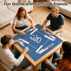 Goldge gift-ready mahjong racks set for Mahjong enthusiasts.