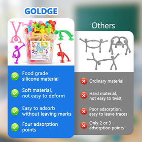 GOLDGE humanoid suction toy collection invites building and fine motor practice.
