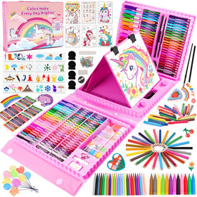 Goldge Kids Art Set with double-sided easel, ideal for collaborative drawing.