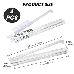 Goldge clear acrylic racks with pushers close-up showing smooth rails.