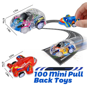 GOLDGE mini pull-back airplanes in vibrant hues for quick travel-themed play.