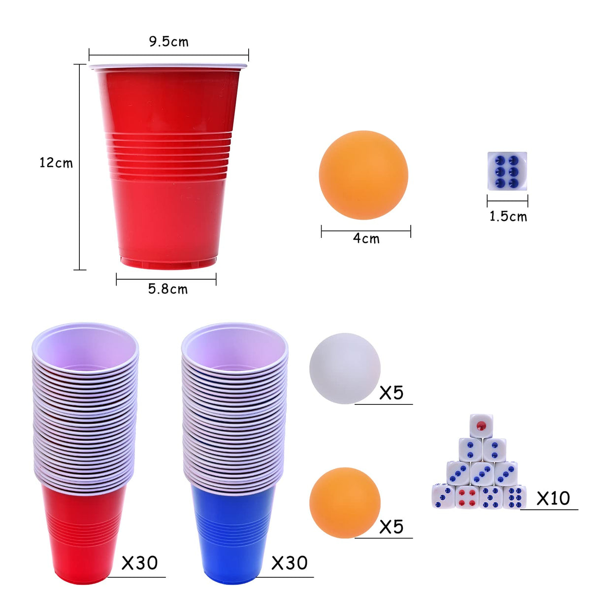 GOLDGE ping pong balls included for fast, fun party games.