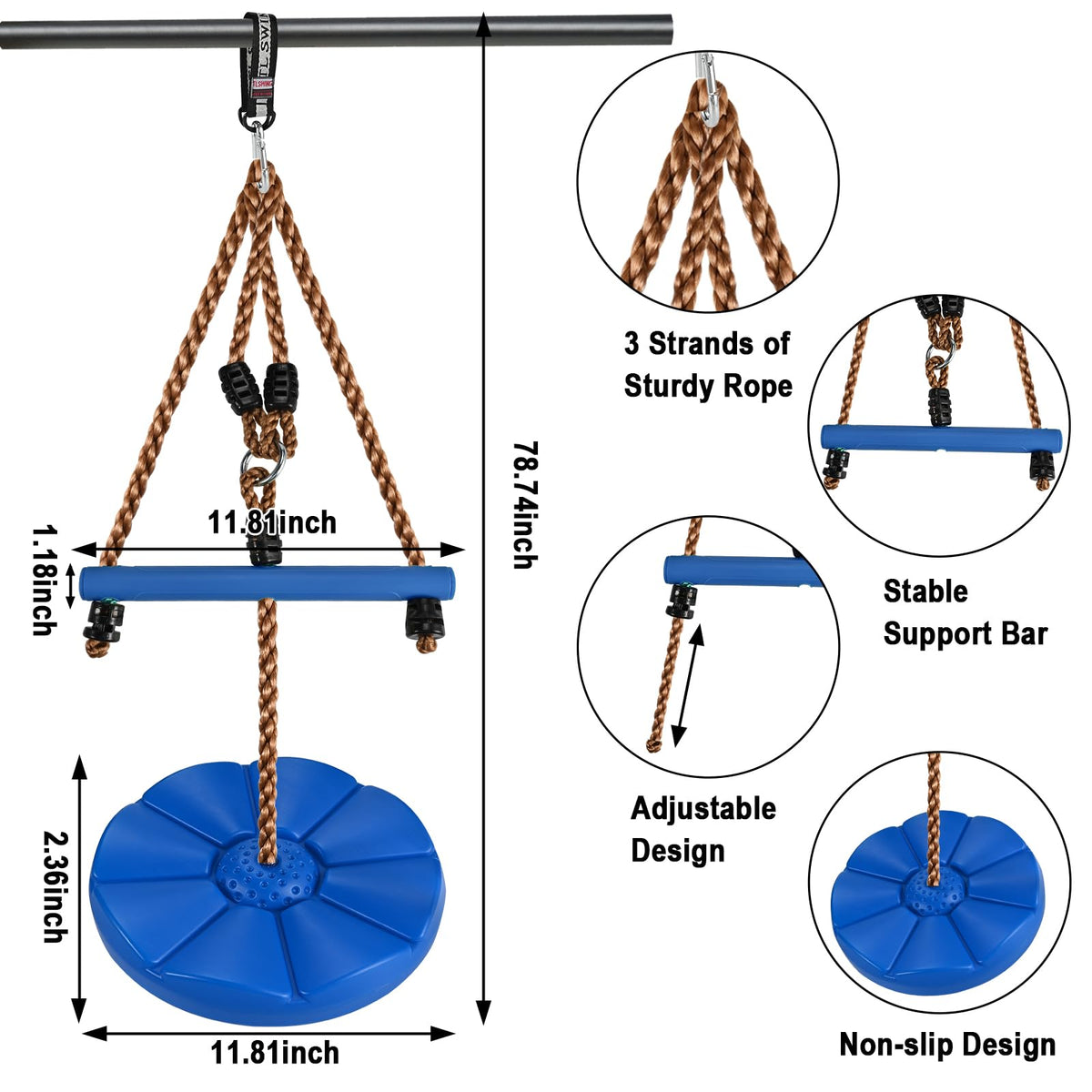 Goldge trapeze bar supports imaginative play and upper-body coordination
