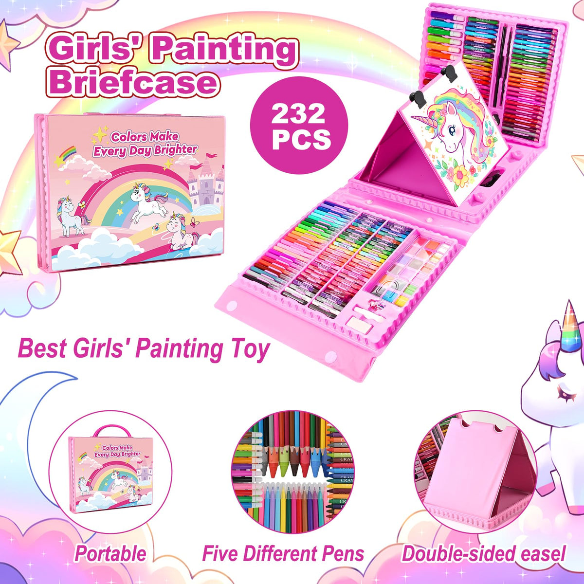 Goldge watercolor paints and pencils offer versatile blending for budding artists.