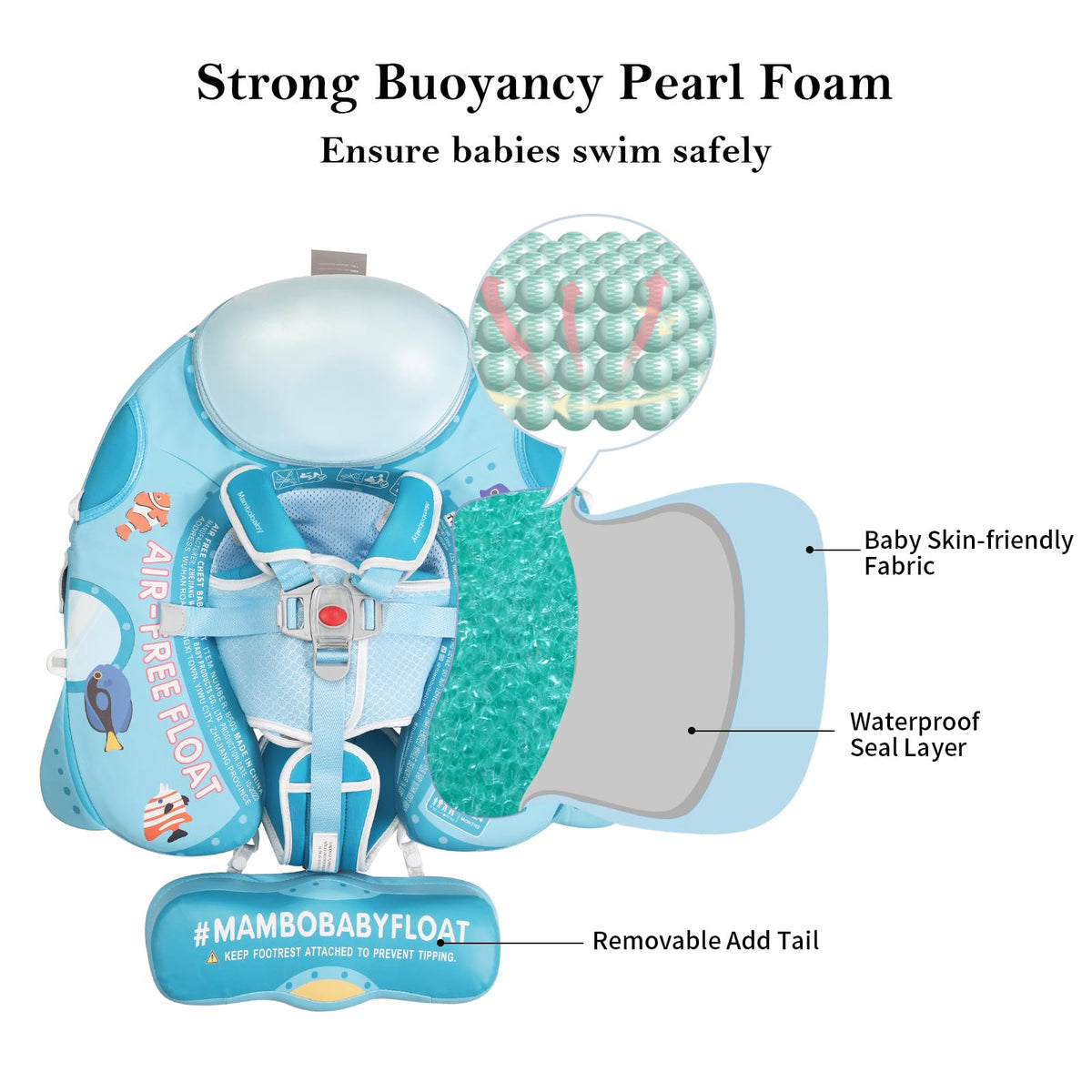 Goldleaf Mambobaby Float non-inflatable pearl foam core for buoyancy