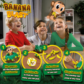 Goliath Banana Blast monkey jump captures attention and encourages turn-taking during play.
